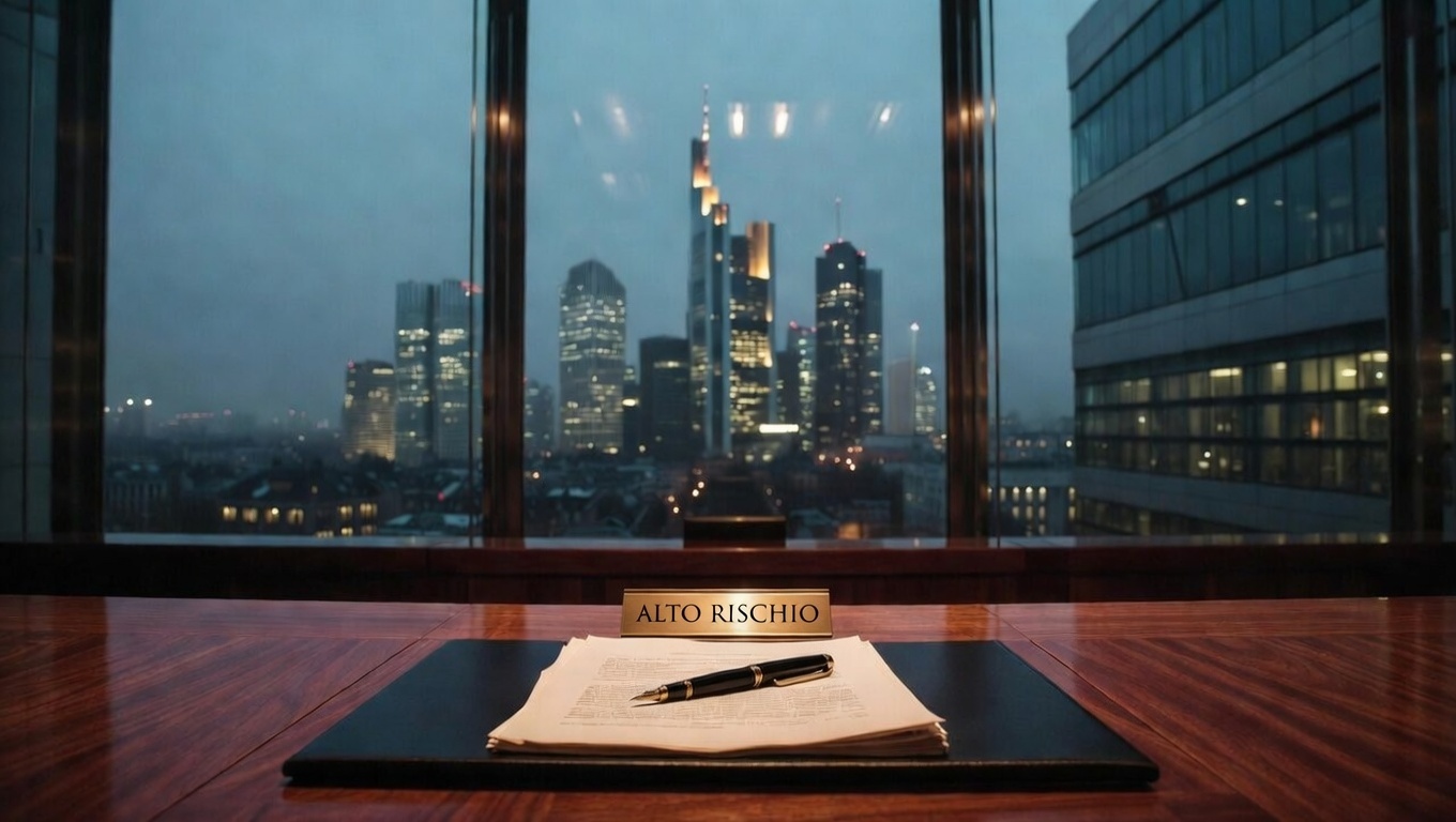 Costi di conformità AI Act: tavolo da sala riunioni con documento 